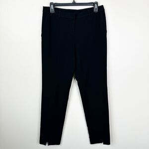 St. John Caviar Pants Womens 4 Black Office Work Trousers Pockets Ankle Slits